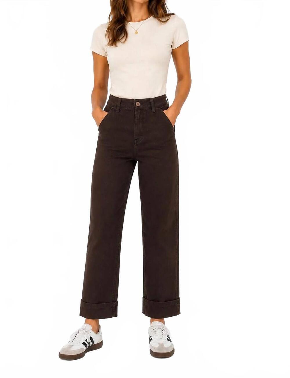 NEW MAC & ME on the go cuffed denim jeans in dark roast